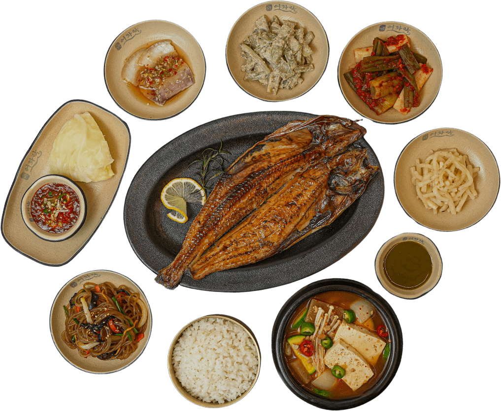 임연수구이 정식 한상 — 생선구이와 반찬 구성